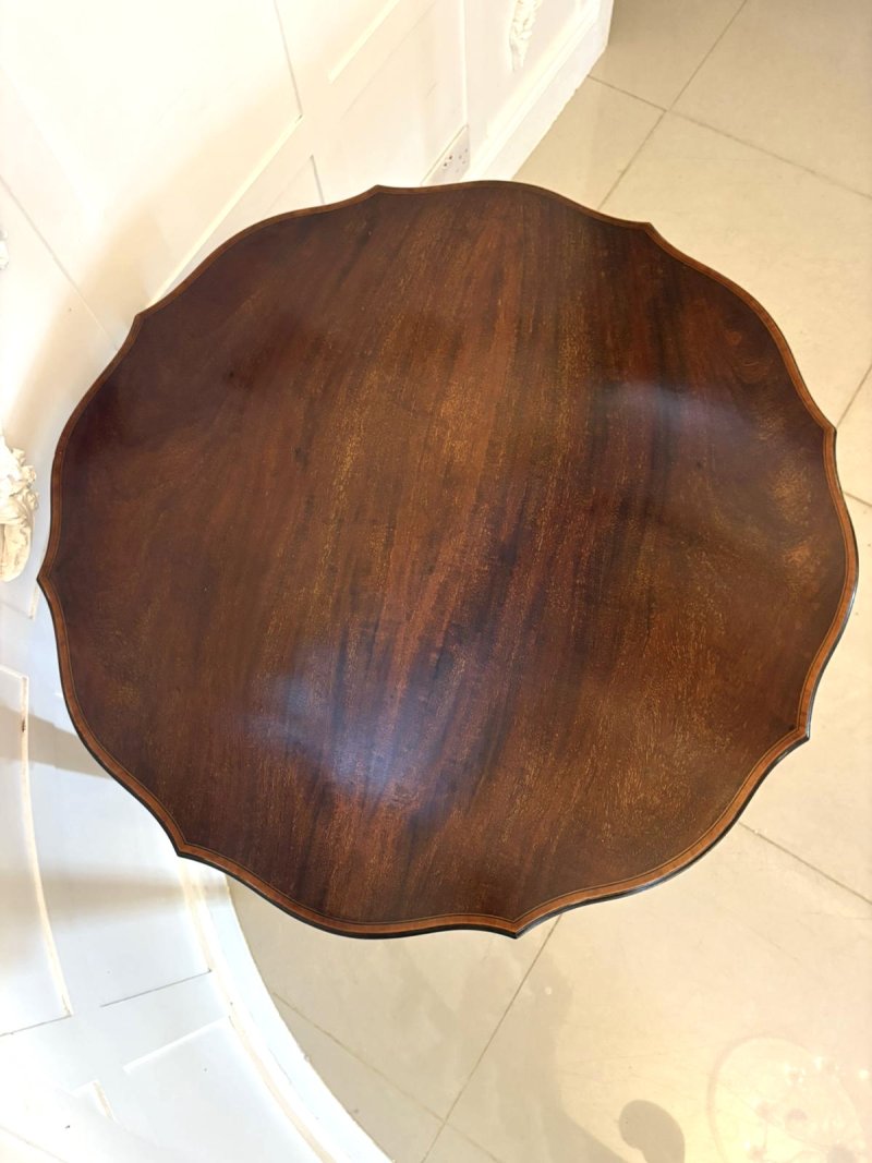 Antique Edwardian Satinwood-Inlaid Centre/Lamp Table